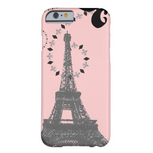 elegant pink vintage paris eiffel tower iPhone 6 c Barely There iPhone 6 Case