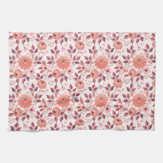 Elegant Pink Vintage Rose Flowers Kitchen Towel