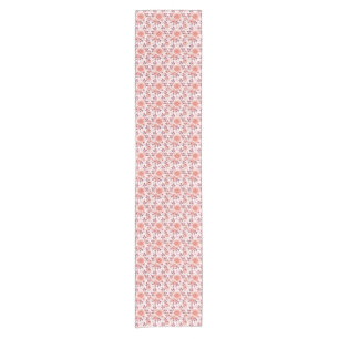 Elegant Pink Vintage Rose Flowers Table Runner
