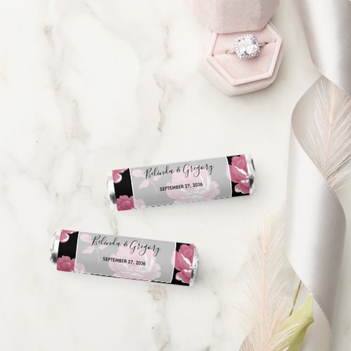 Elegant Pink Vintage Roses Wedding  Breath Savers Mints