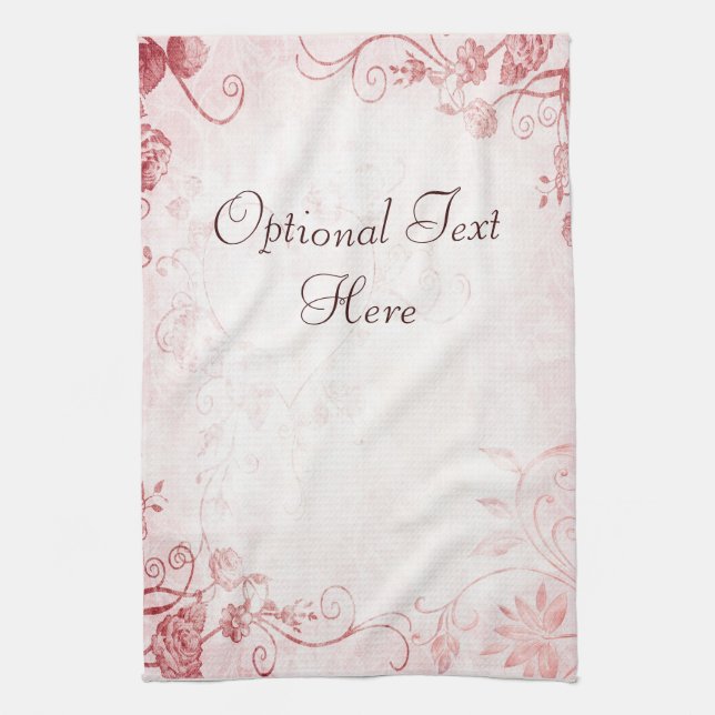 Elegant Pink Vintage Towel (Vertical)