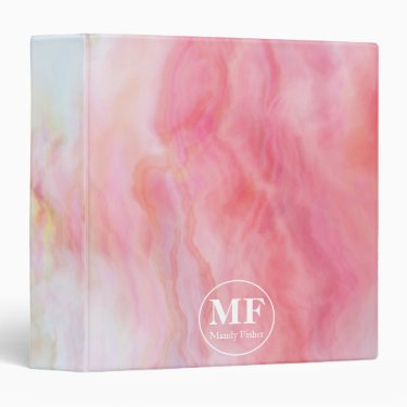 Elegant Pink Watercolor Agate Pattern - Monogram 