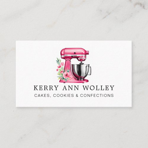 elegant Pink watercolor Bakery  Confections Business Card