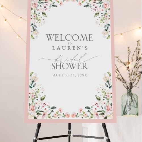 Elegant Pink Watercolor Bridal Shower Welcome Foam Board