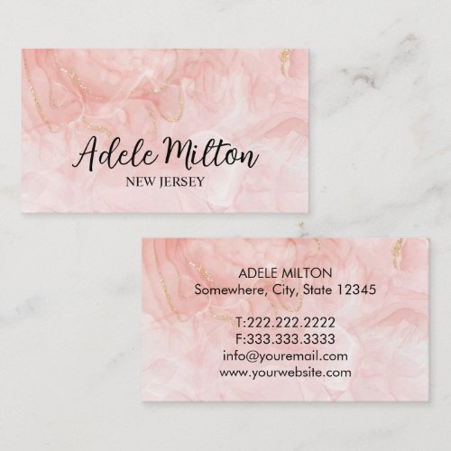 Elegant Pink Watercolor  Business Card