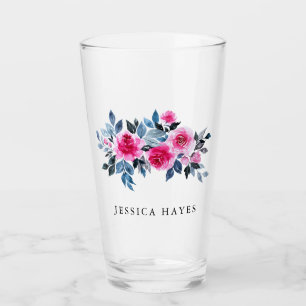 Elegant Pink Watercolor Custom Text Glass