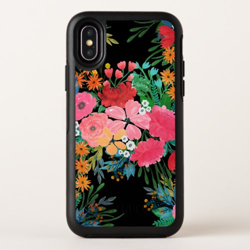 Elegant Pink watercolor Floral Bouquet Design OtterBox Symmetry iPhone X Case