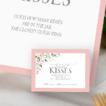 Elegant Pink Watercolor Floral Bridal Shower Game  Enclosure Card<br><div class="desc">Modern, elegant bridal shower game "guess how many kisses" featuring floral bouquet of soft, watercolor roses in shades of blush pink, peach, and white, with lush green botanical leaves in shades of love and eucalyptus, and bordered in pink. Personalize your bridal details in soft off-black, accented with beautiful modern hand...</div>