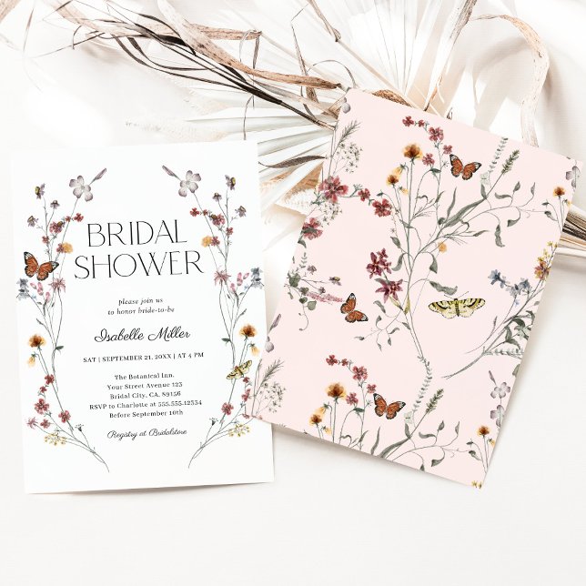 Elegant Pink Watercolor Floral Bridal Shower Invitation (Creator Uploaded)