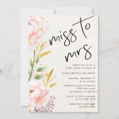 Elegant Pink Watercolor Floral Bridal Shower Invitation (Front)