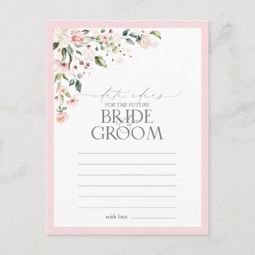 Elegant Pink Watercolor Floral Date Ideas Postcard