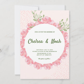 Elegant Pink watercolor Floral Invitation