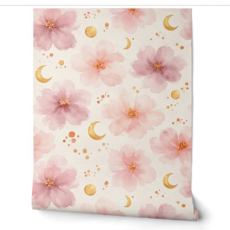 Elegant Pink Watercolor Floral Pattern Wallpaper