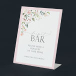 Elegant Pink Watercolor Floral Shower Bouquet Bar Pedestal Sign<br><div class="desc">Designed to coordinate with my Elegant Pink Watercolor Floral Bridal Shower Suite, this gorgeous bridal shower "bouquet bar" pedestal sign features a floral bouquet of soft, watercolor roses in shades of blush pink, peach, and white, with lush green botanical leaves in shades of love and eucalyptus, and bordered in pink....</div>