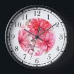 Elegant Pink Watercolor Floral Stylish Chic Clock<br><div class="desc">Elegant Pink Watercolor Floral Stylish Chic Wall Clock features an elegant pink watercolor floral. Created by Evco Studio www.zazzle.com/store/evcostudio</div>