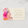 Elegant Pink Watercolor Floral Wedding Website Enclosure Card