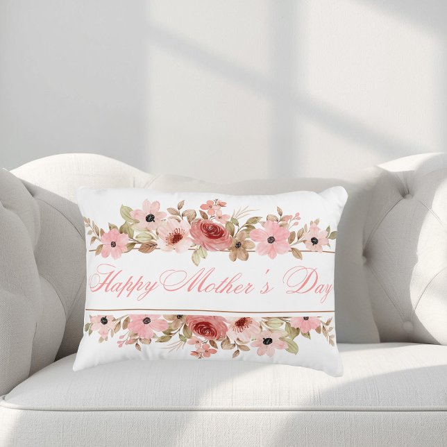 Elegant Pink Watercolor Flower Accent Pillow (Creator Uploaded)