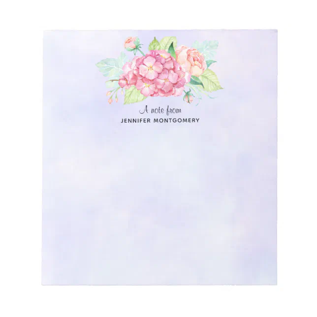 Elegant Pink Watercolor Flower Bouquet Notepad | Zazzle