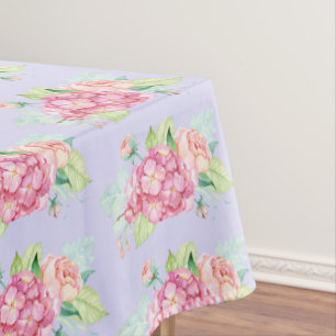 Elegant Pink Watercolor Flower Bouquet Pattern Tablecloth