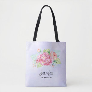 Elegant Pink Watercolor Flower Bouquet Tote Bag