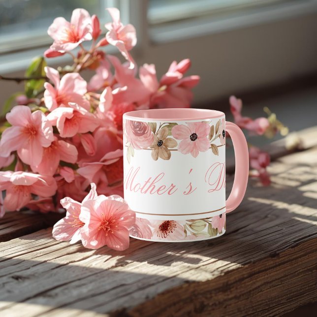 Elegant Pink Watercolor Flower Coffee Mug (Creator Uploaded)
