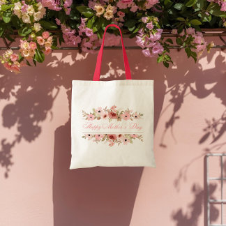 Elegant Pink Watercolor Flower Tote Bag