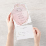 Elegant Pink Watercolor Gold Frame Bat Mitzvah All In One Invitation<br><div class="desc">This modern invitation features a pretty watercolor splash with faux gold foil accents.  Use the easy template form to add your text or use the Customize It feature to create your own layout.</div>