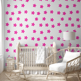 Elegant Pink Watercolor Hand Painted Botanical  Wallpaper