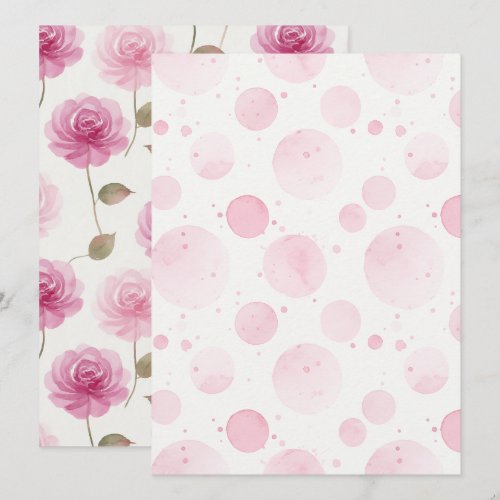 Elegant Pink Watercolor Invitation flat card