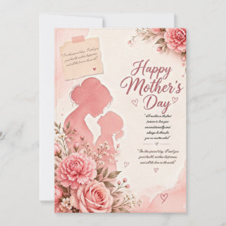 Elegant Pink Watercolor Mother’s Day Card 