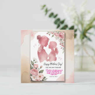 Elegant Pink Watercolor Mother’s Day Card 