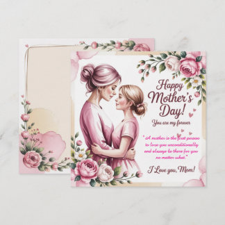 Elegant Pink Watercolor Mother’s Day Card 