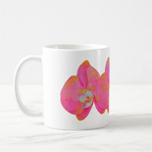 Elegant Pink watercolor Orchid painting Coffee Mug