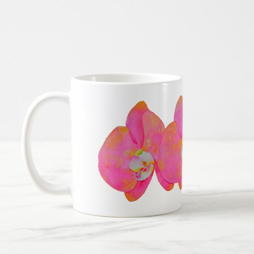 Elegant Pink watercolor Orchid painting Coffee Mug