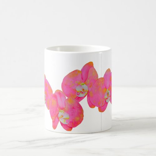 Elegant Pink watercolor Orchid painting Coffee Mug