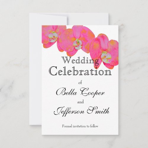 elegant Pink watercolor Orchid painting floral Save The Date