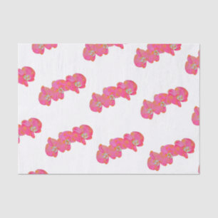 Elegant pink watercolor orchids tropical floral tissue paper