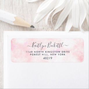 Elegant Pink Watercolor Return Address Labels