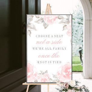 Elegant Pink Watercolor Roses Choose a Seat Poster