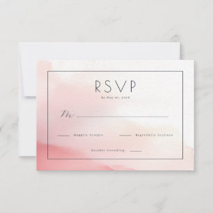 Elegant Pink Watercolor RSVP Card