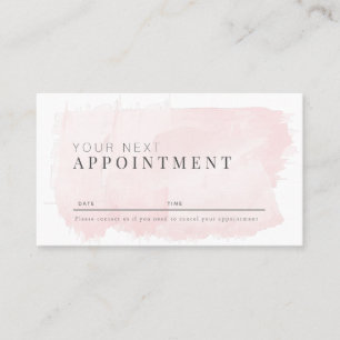 Elegant Pink Watercolor Salon Appointment Card