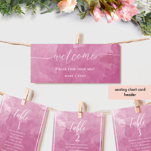 Elegant  Pink Watercolor Seating Chart Header