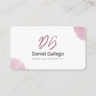 Elegant Pink Watercolor Wedding Planner Business C Card