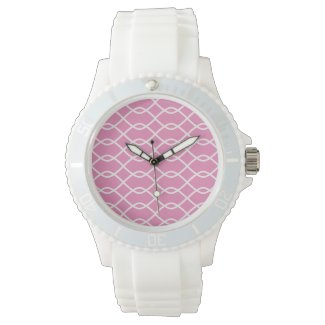 Elegant Pink Wave Pattern Watch Watch