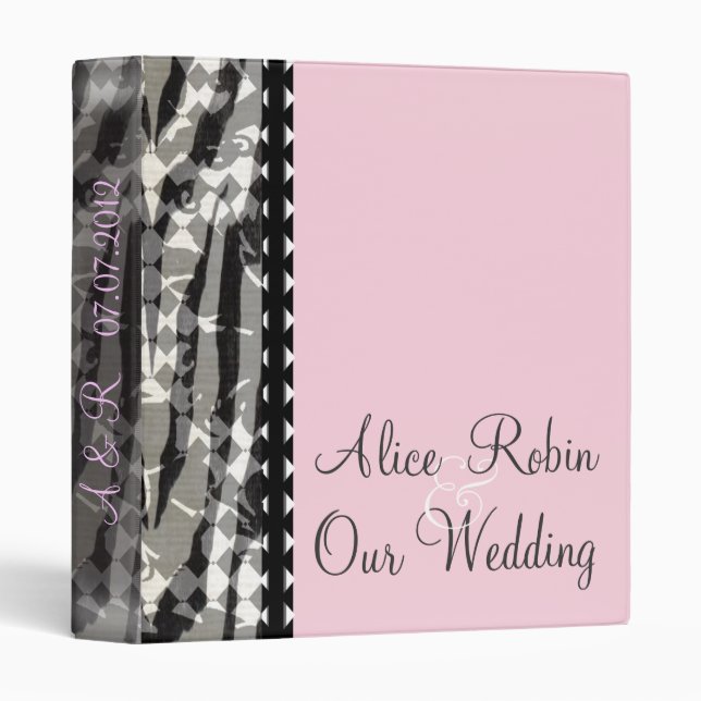 Elegant Pink  Wedding Album Binder (Front/Spine)
