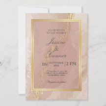 Elegant pink wedding gold Marble
