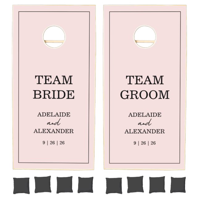 Elegant Pink Wedding Reception Cornhole Set (Set)