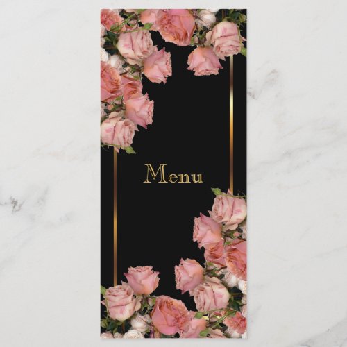 Elegant Pink Wedding Roses _ Menu