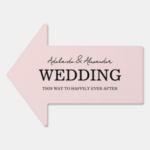 Elegant Pink Wedding Yard Sign