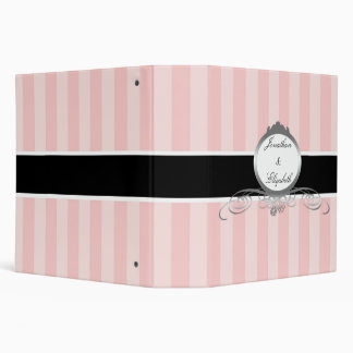 Elegant Pink, White, & Black Binder